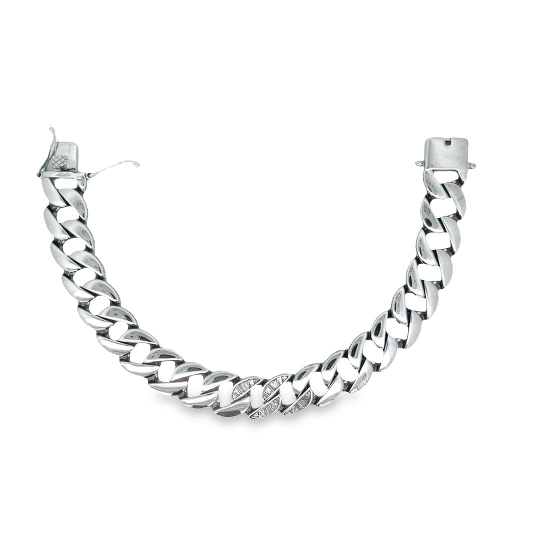 Miami mix cuban 925 silver bracelet
